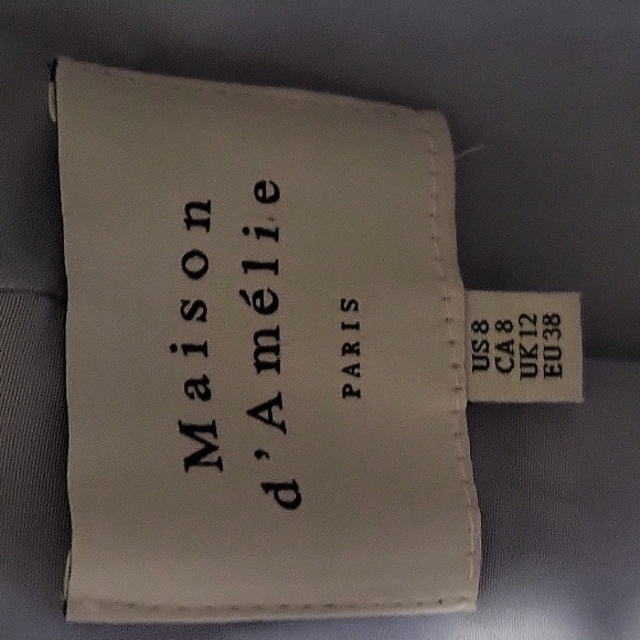 Maison d'Amelie Light Blue & White Plaid Cinched Sleeve Blazer - Size 8 - Picture 5 of 8